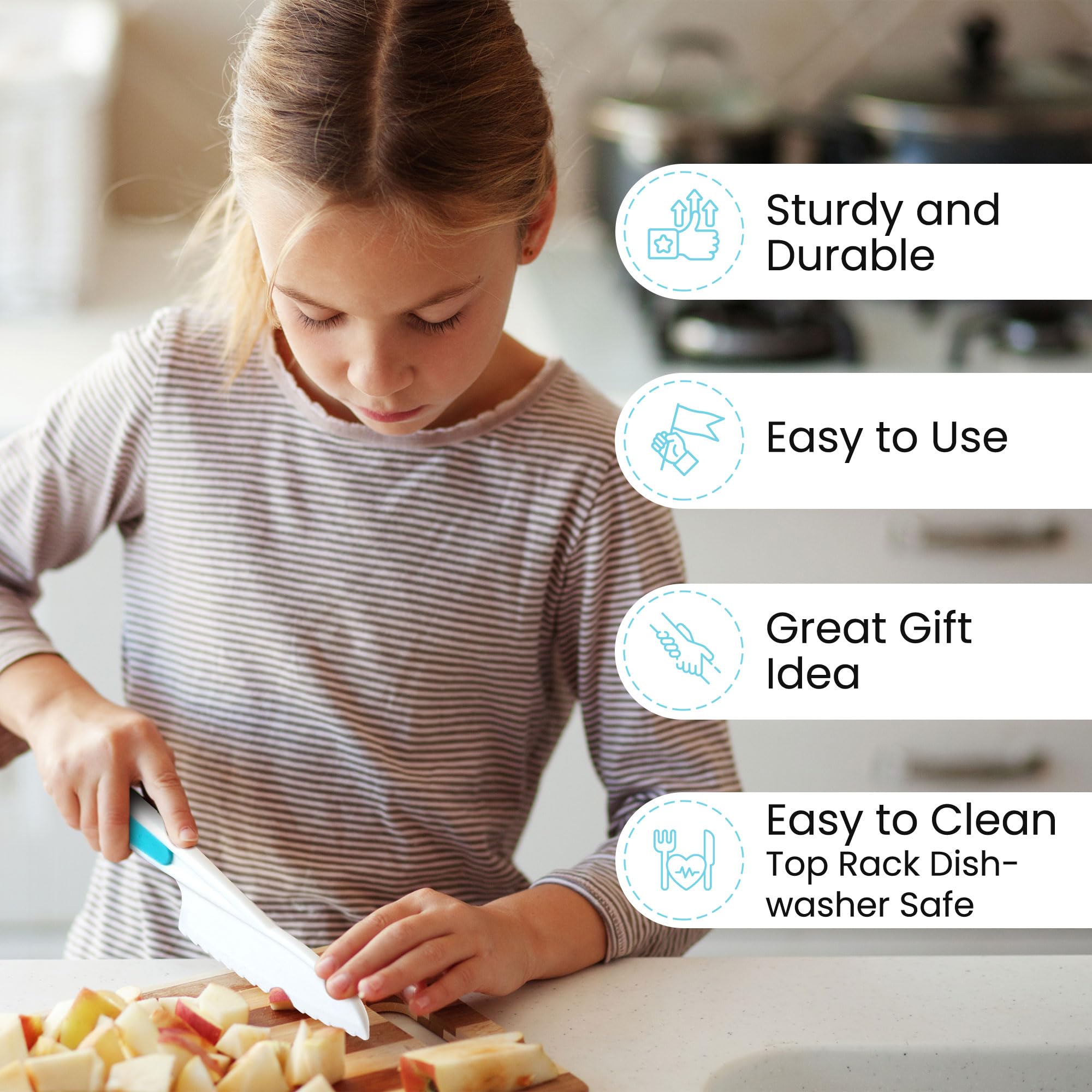 Tabla de cortar y cuchillo de madera seguro para niños pequeños, utensilios de cocina Montessori, tabla de cortar para niños, regalo personalizado para el tercer cumpleaños de un bebé
