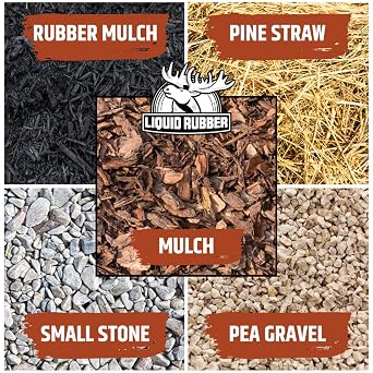 Liquid Rubber Pre-Mixed Mulch Glue for Landscaping, Gardens, 1 Gallon | Ready to Use - Bonds Pine Straw, Cypress, Pea Gravel, Stone, Bark Nuggets & Rubber Mulch - Locks in Place, Prevents Erosion