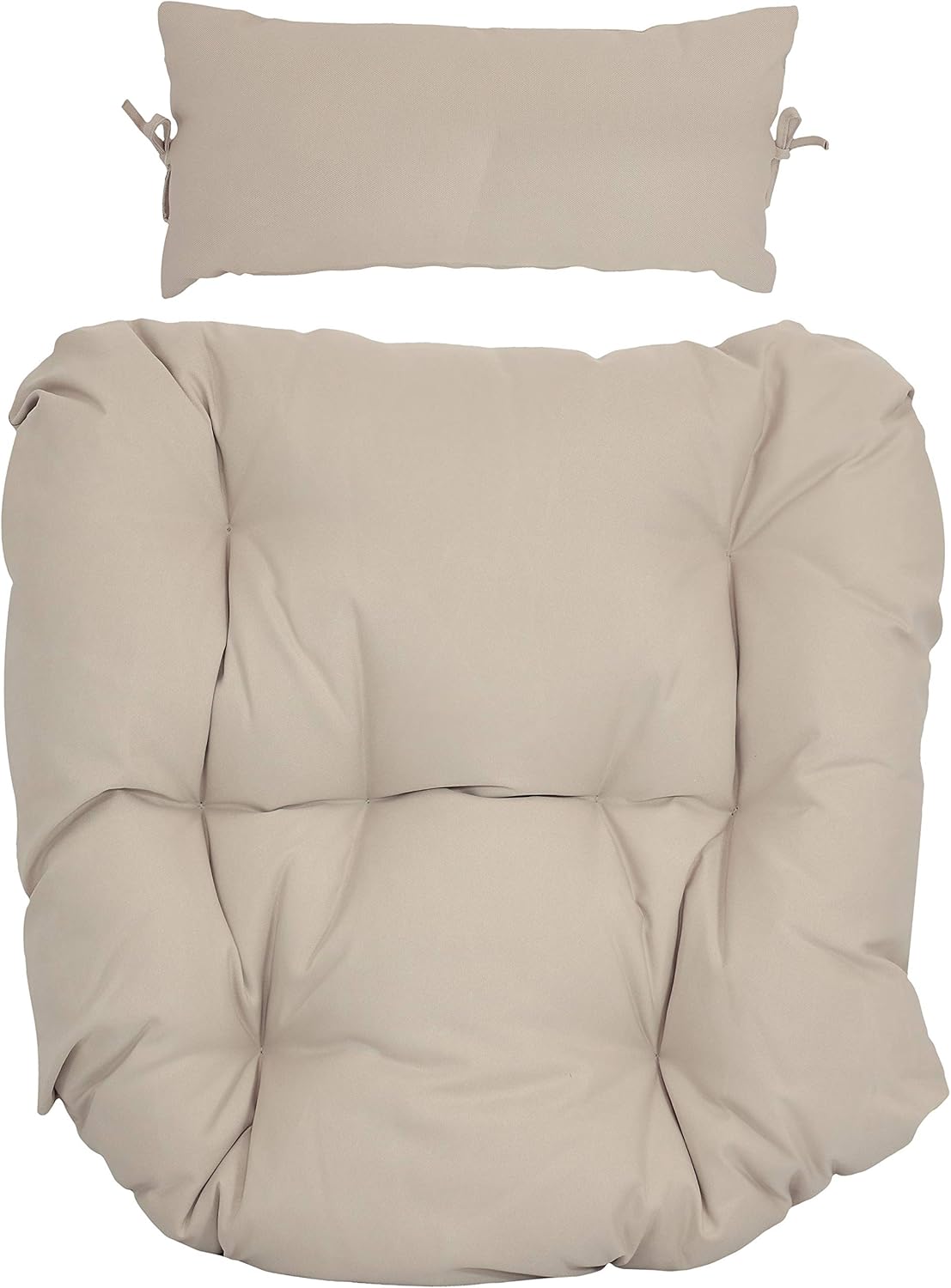Sunnydaze Egg Chair Cushion Replacement with Head Pillow, Beige