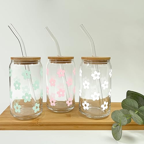 Miniatura 6 de Sip Sip Hooray Personalized Name Glass Cup with Daisy  Personalized Tumbler Gifts for Women, Teachers, Bridesmaids, Birthdays, Mom, Valentines
