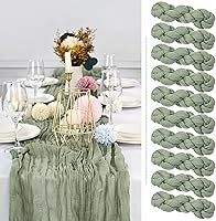 Vista 369 de Showgeous 10 Pack Baby Pink Cheesecloth Table Runner 10FT Long Semi-Sheer Gauze Table Runner Boho or Rustic Wedding Decor for Wedding Decor Arch