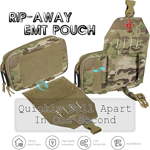 Miniatura 2 de Ifak Pouch-Rapid Deployment Tactical MOLLE Trauma Kit Bolsas de despliegue rápido, organizador de primeros auxilios médicos de liberación rápida