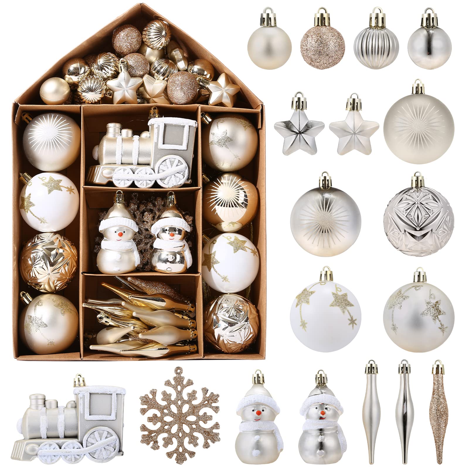 Amazon.co.jp: LEMESO クリスマスツリー オーナメント ボール 70個