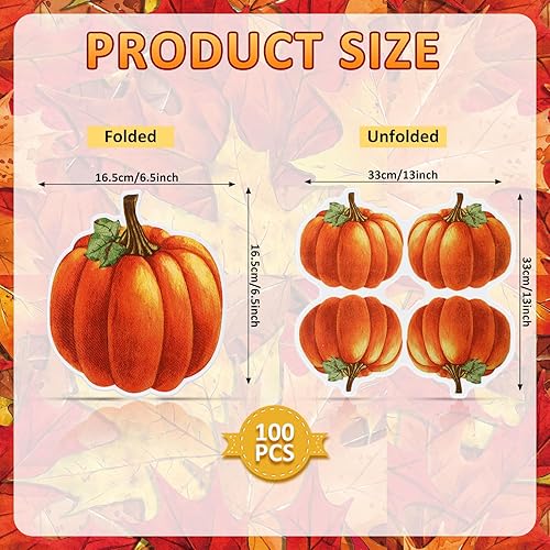 Miniatura 2 de Honoson 100 servilletas desechables de otoño de 3 capas para invitados de otoño, servilletas decorativas de Acción de Gracias, toallas de papel para