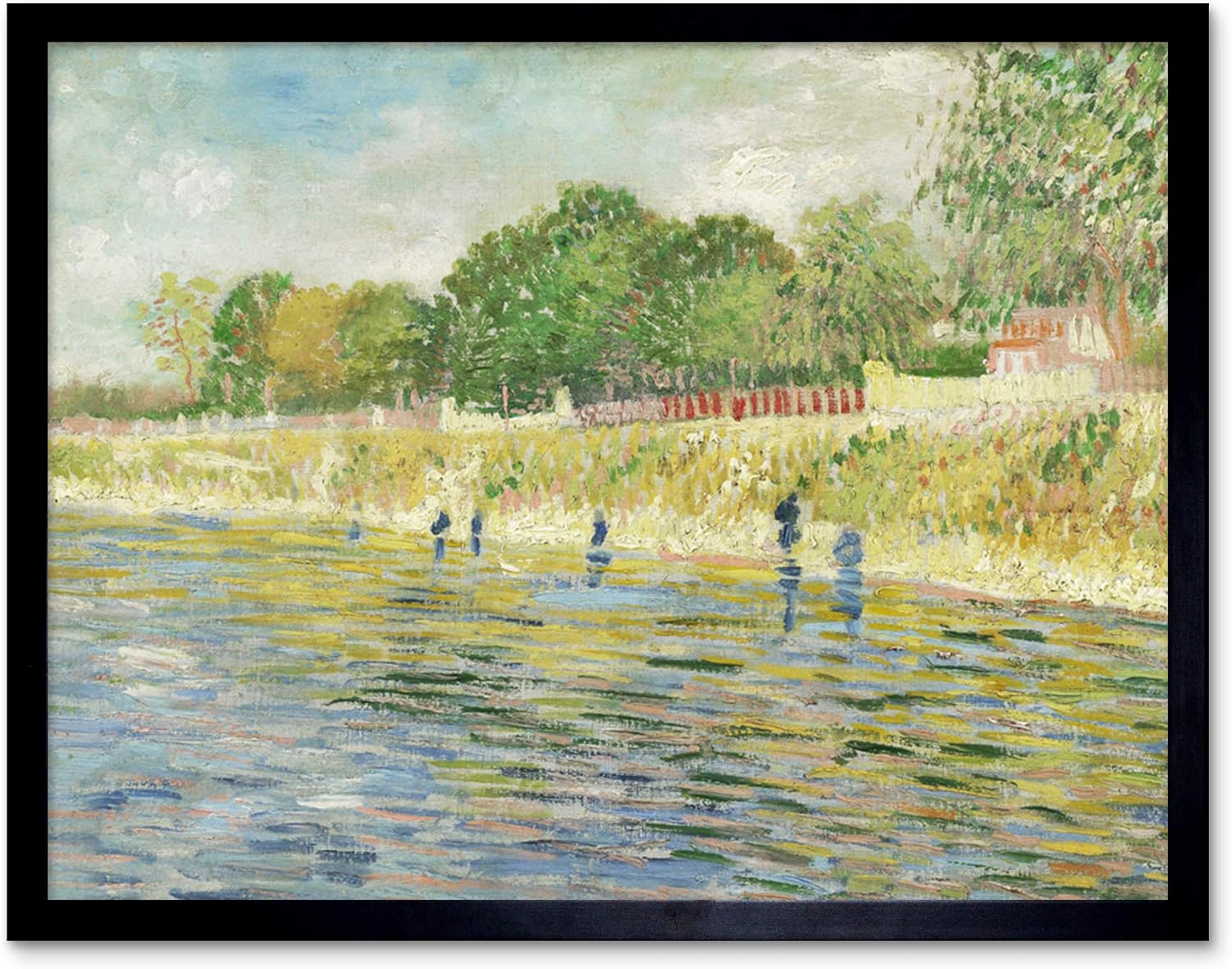 Vincent Van Gogh Bank Of The Seine Art Print Framed Poster Wall Decor 12x16 inch