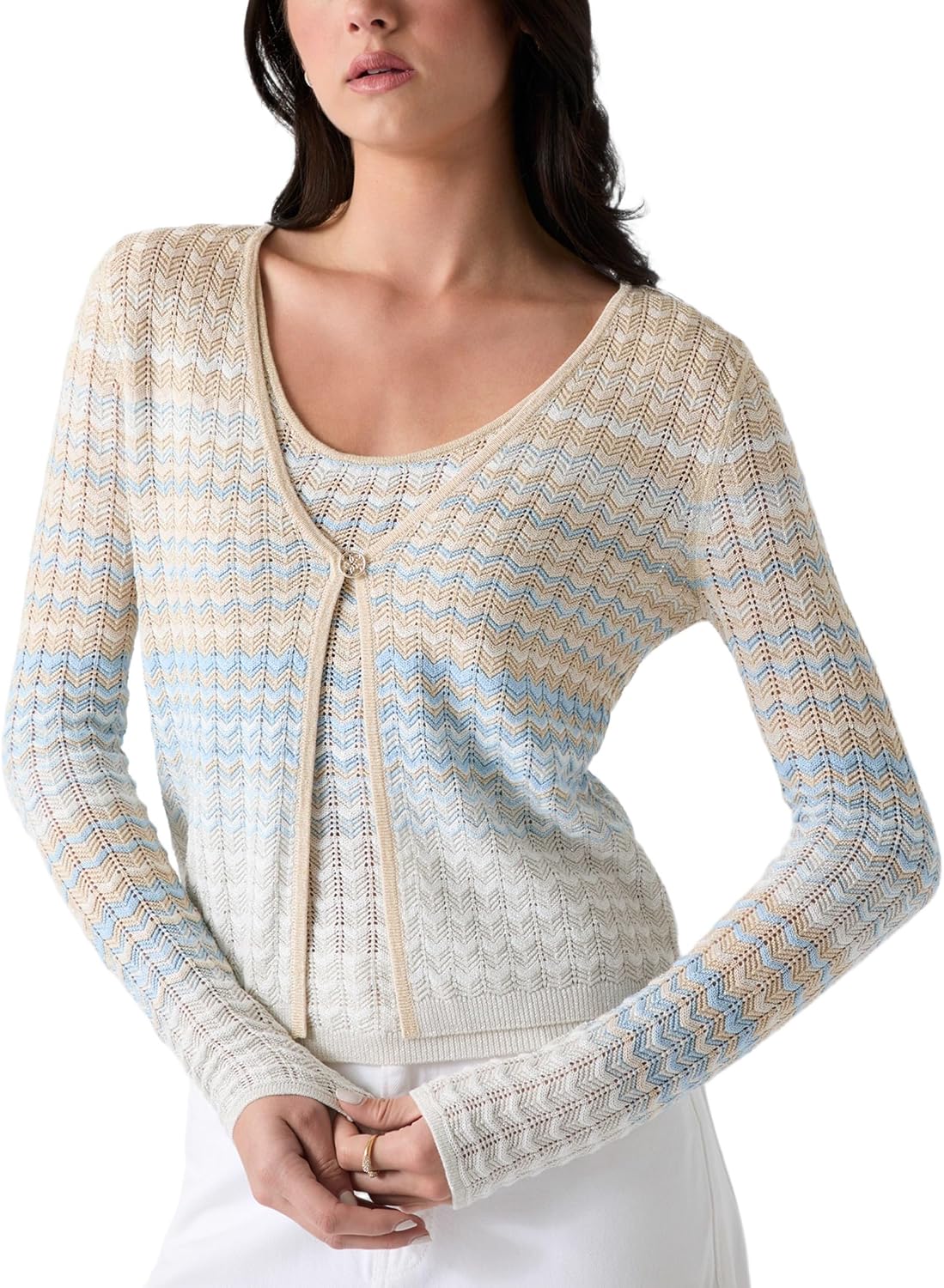 Guess Womens Eco Long Sleeve Rosalyn Cover Shoulder Sweater