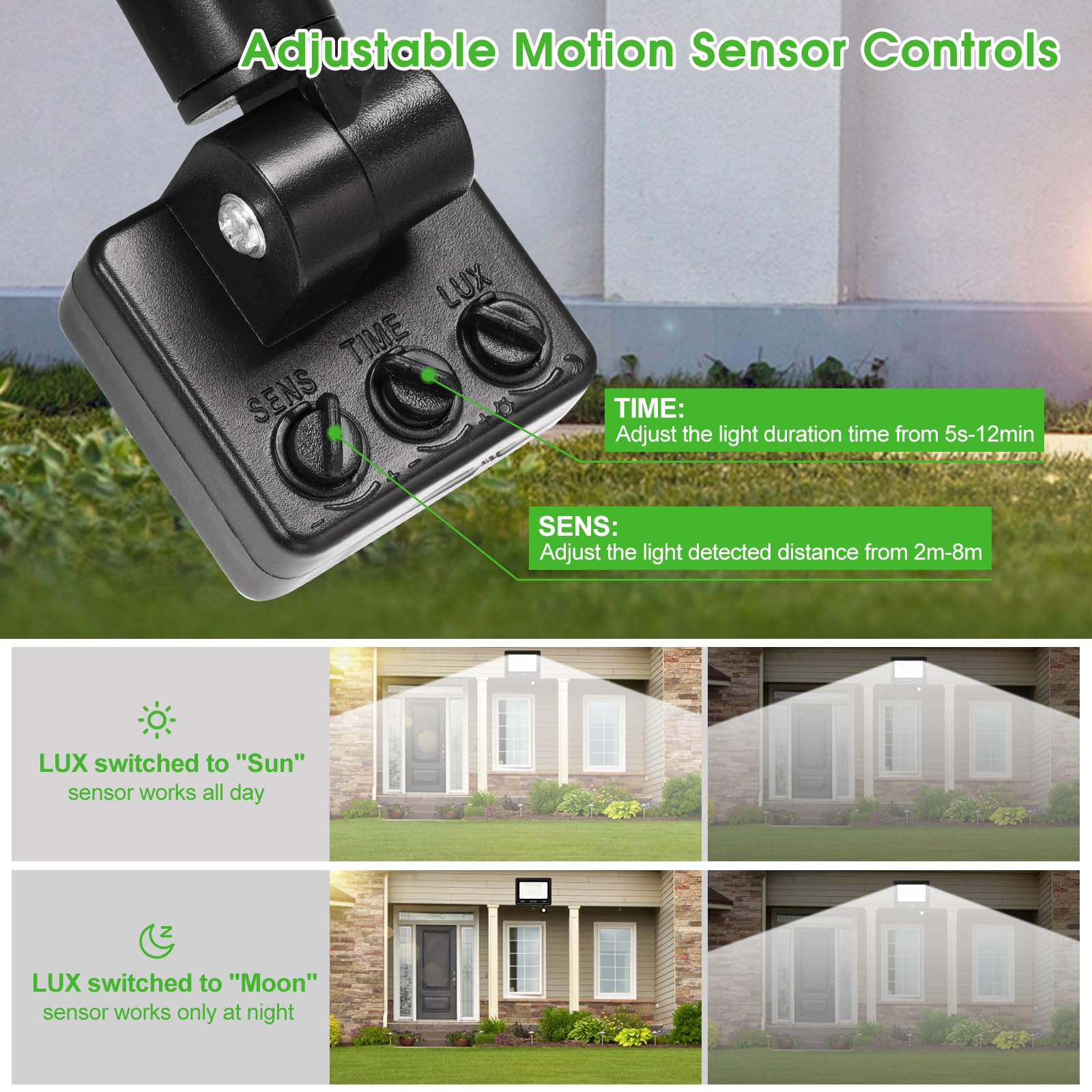 LED Strahler mit Bewegungsmelder Außen,100W 10000LM LED Strahler Außen,LED Fluter IP67 Wasserdichte,LED Scheinwerfer 7000K Kaltweiß Superhell Aussenstrahler für Garten,Innenhöfe,Hof (2 Stück)