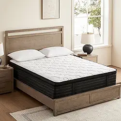 Colchão King Size – Colchão híbrido de 30 cm em uma caixa com capa de bambu – Colchão King Size de espuma viscoelástica com molas de bolso – Colchão médio firme para alívio de pressão – Certificado