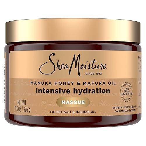 SheaMoisture Mascarilla de hidratación intensiva para el cabello, miel de manuka y aceite de mafura para cabello seco y dañado, tratamiento para el