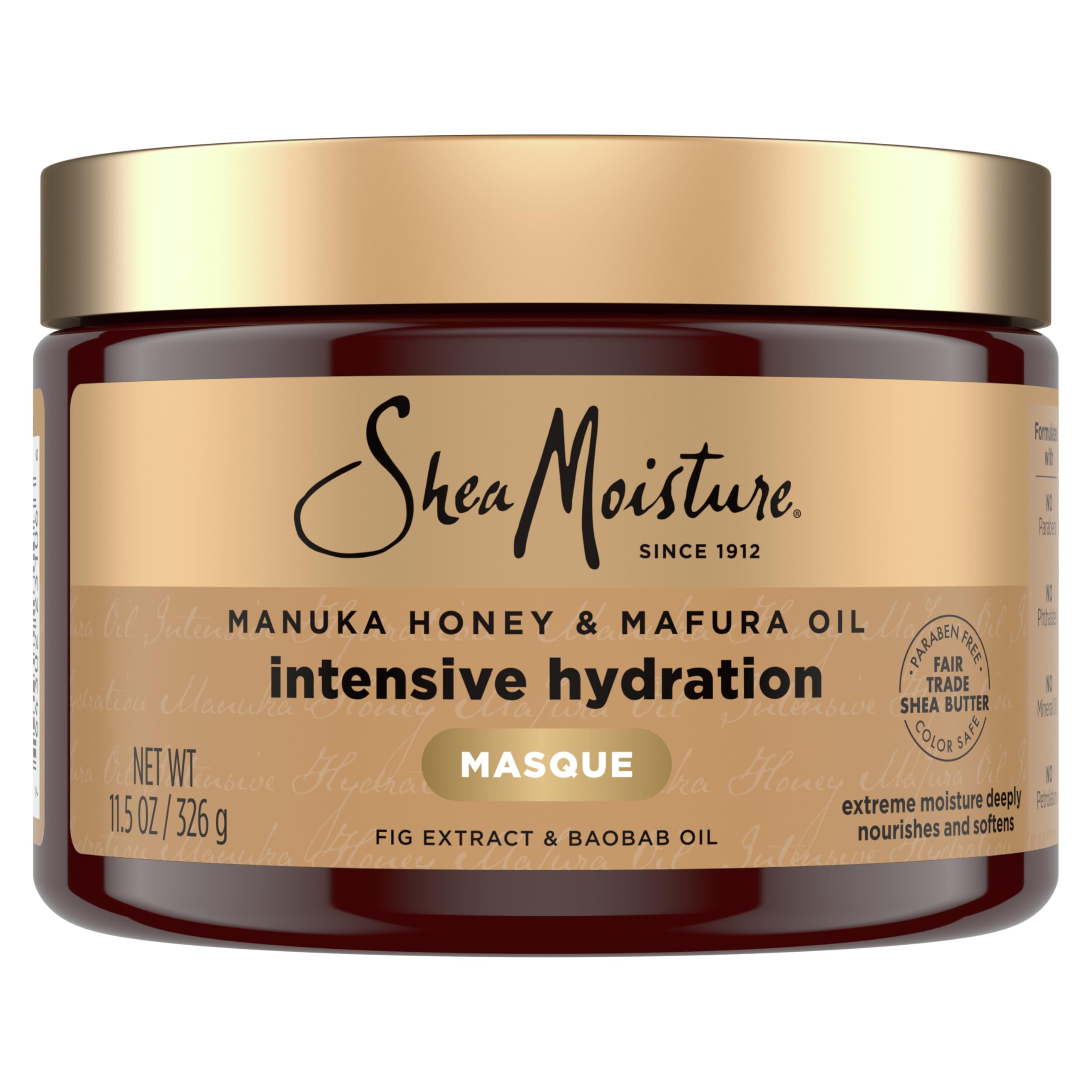 SheaMoisture Manuka Honey & Marfura Oil Hydration Intensive Masque Hair Treatment, 12 Fl Oz