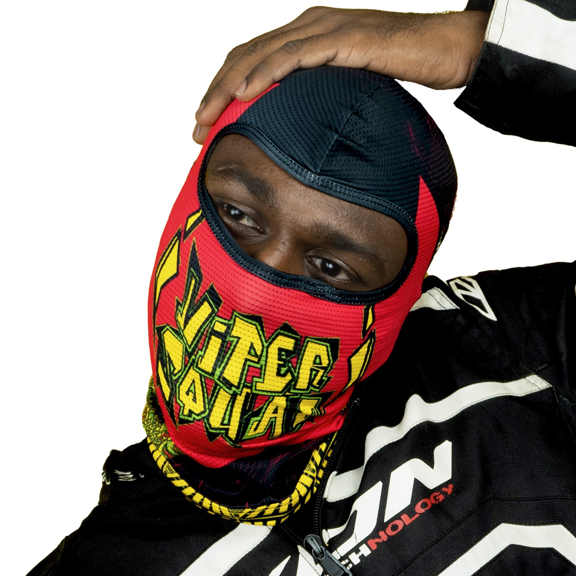 Tiivra Viper Squad Red, Balaclava Face Mask for Bikers | UV Protected Quick Dry Balaclava for Men, Free Size for Motorcycling, Running, Cycling, Printed