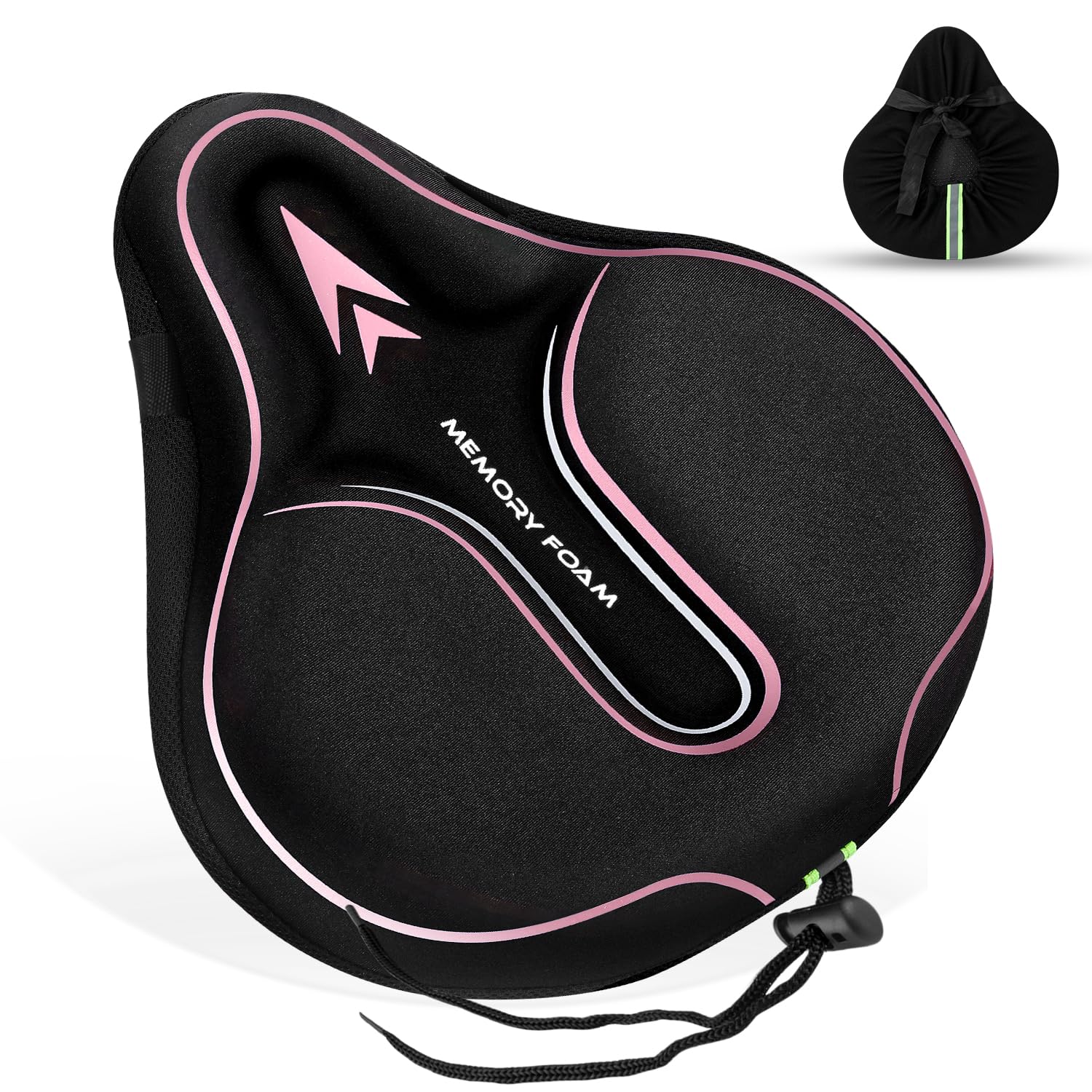 MSDADA Housse de siège de vélo rembourrée en Mousse à mémoire de Forme pour Homme et Femme, Accessoires de vélo Confortables pour vélo, extérieur et intérieur (Rose)