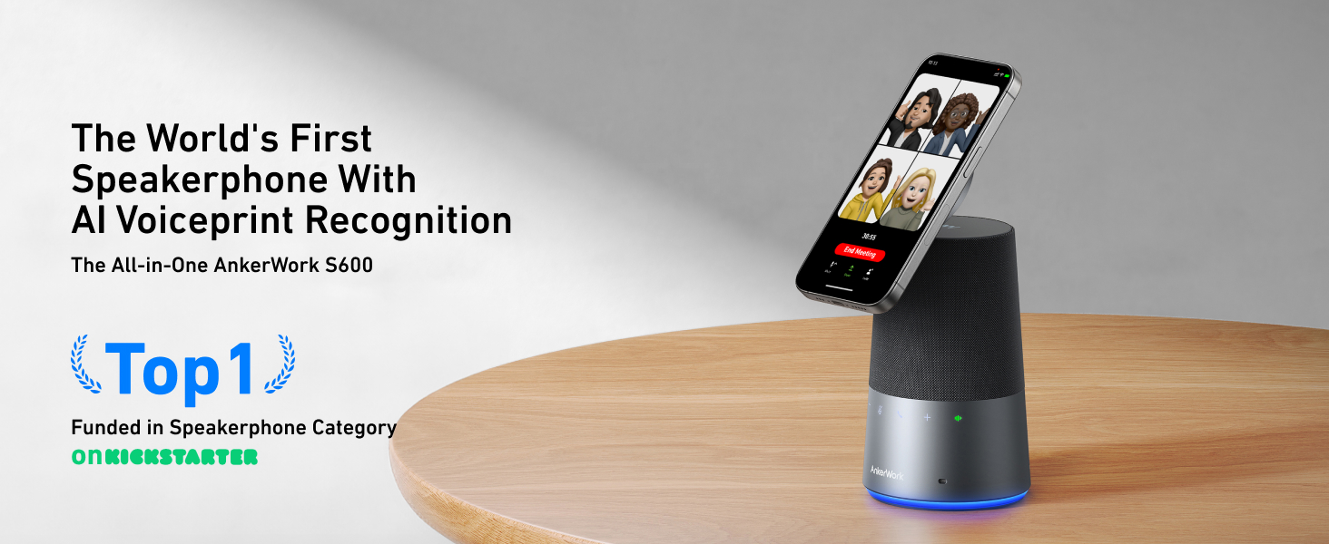 AnkerWork S600 All-in-One Conference Speaker, Bluetooth Speaker
