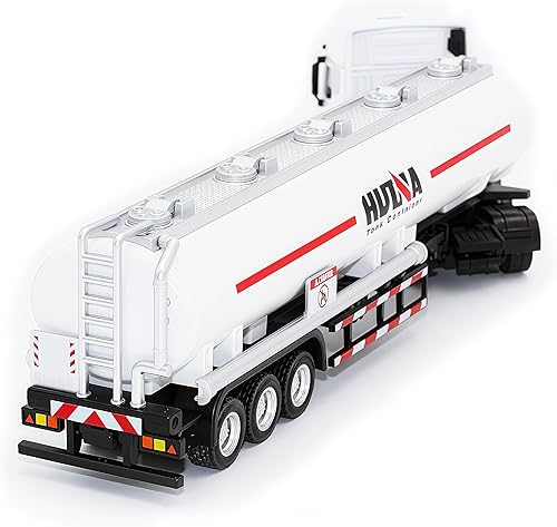 Miniatura 3 de Gemini&Genius Juguete de remolque cisterna de petróleo, resistente, de aspecto realista, de aleación, vehículo de juguetes de automóvil, camión