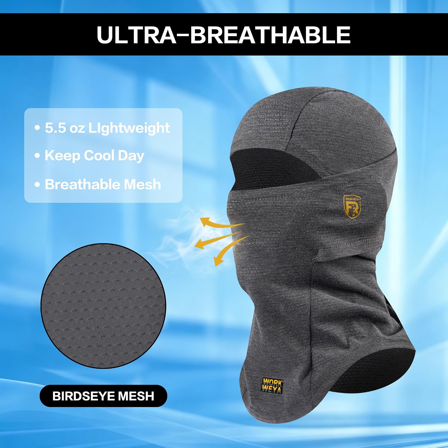 FR Balaclava Face Mask, 5.5OZ Lightweight Welding Cap & Hood Liner