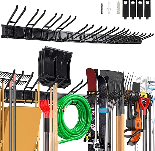Amazon.com: YOUNITA 96 Inch Wall Mount Garden Tool Organizer with 22 ...