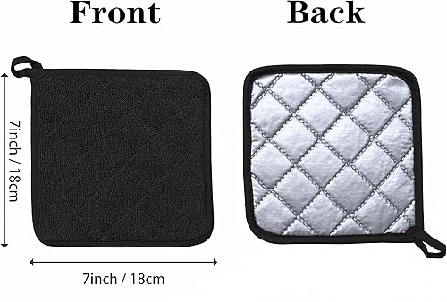 Miniatura 5 de Soportes para ollas de horno 100% algodón, 7 x 7 pulgadas, paquete de 3, perfectos para cocinar, hornear, servir, barbacoa o cena (jaspe, 3)