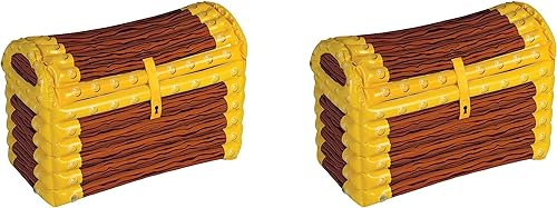 Beistle Paquete de 2 accesorios inflables para fiestas de cofre del tesoro