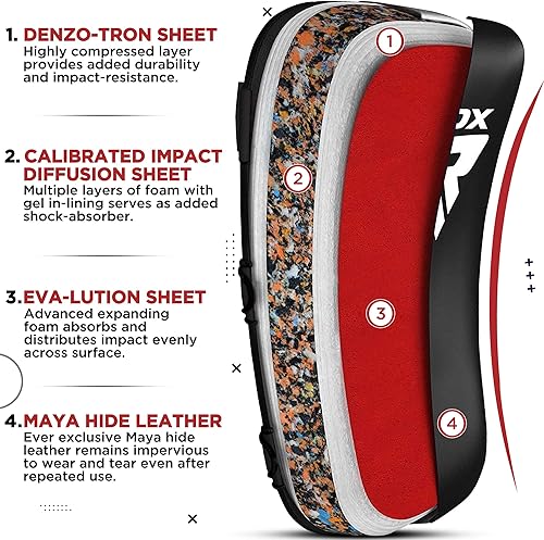 Miniatura 3 de RDX Muay Thai Pad for Training, Curved Kickboxing kicking strike Shield, Coaching Kick Boxing, MMA, Martial Arts, Karate, Taekwondo, Punching, Foot,