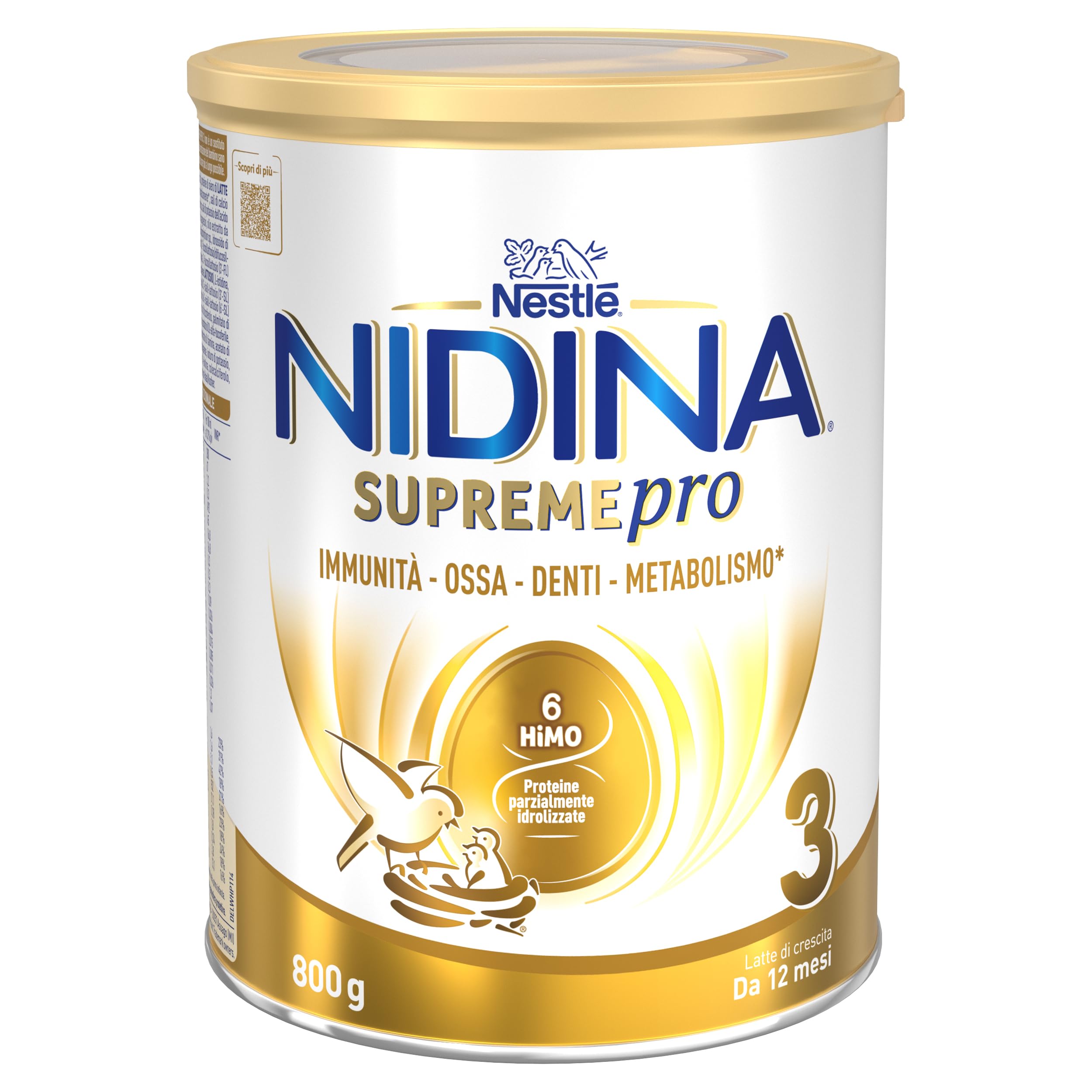 NIDINA SUPREMEpro 3 Latte di Crescita Polvere da 12 mesi, Latta 800g