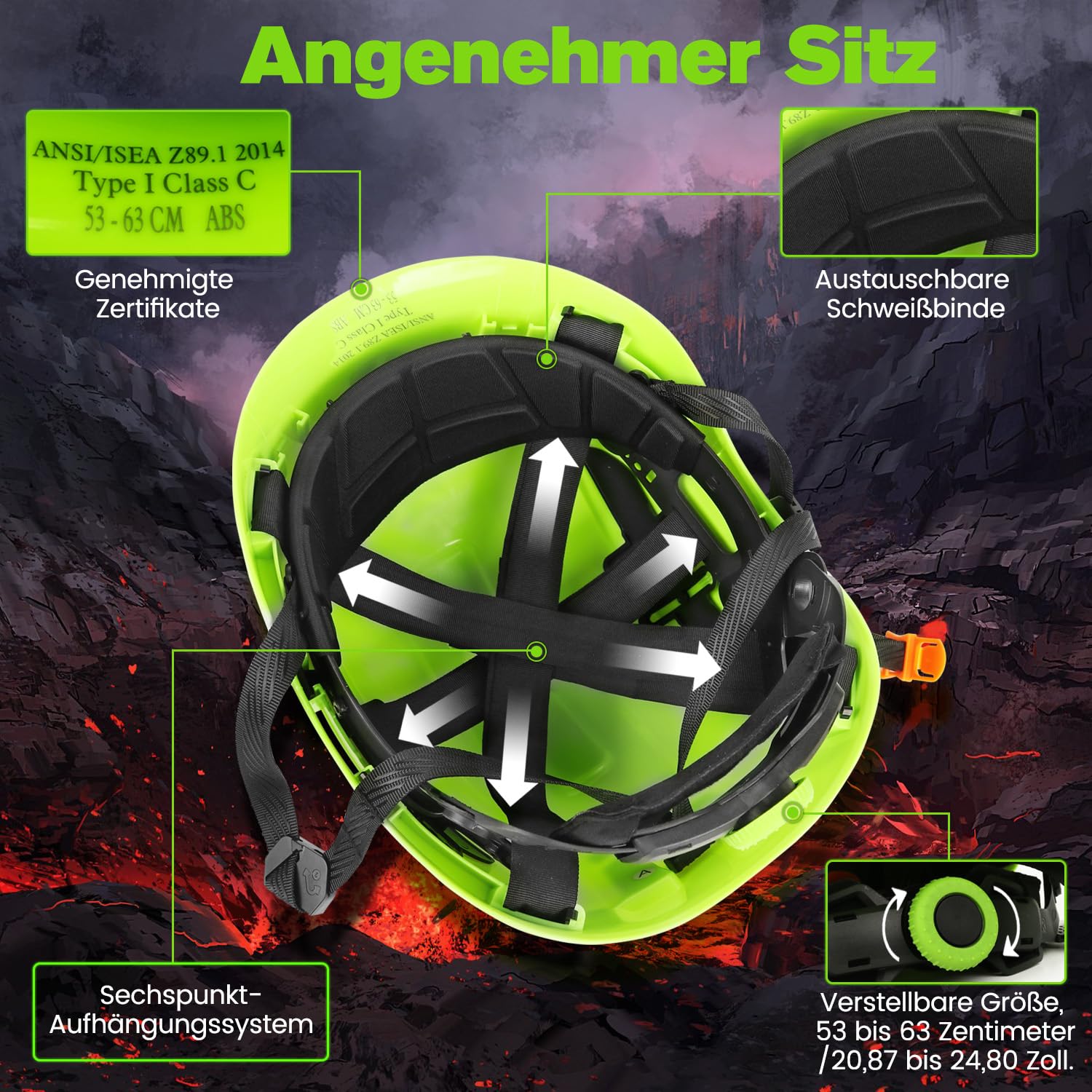 GREEN DEVIL Mervex Vent Ultimate Set - EN397 & EN166 zertifizierter Industrieschutzhelm mit Doppelvisier (außen getönt/innen klar) + Shield LD Bluetooth Gehörschutz + Intelligente Helmleuchte