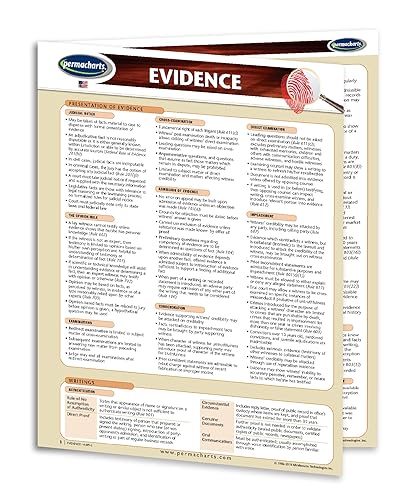 Guía de la Ley de Evidencia - Guía de referencia rápida de estudios legales por Permacharts      Productos de oficina