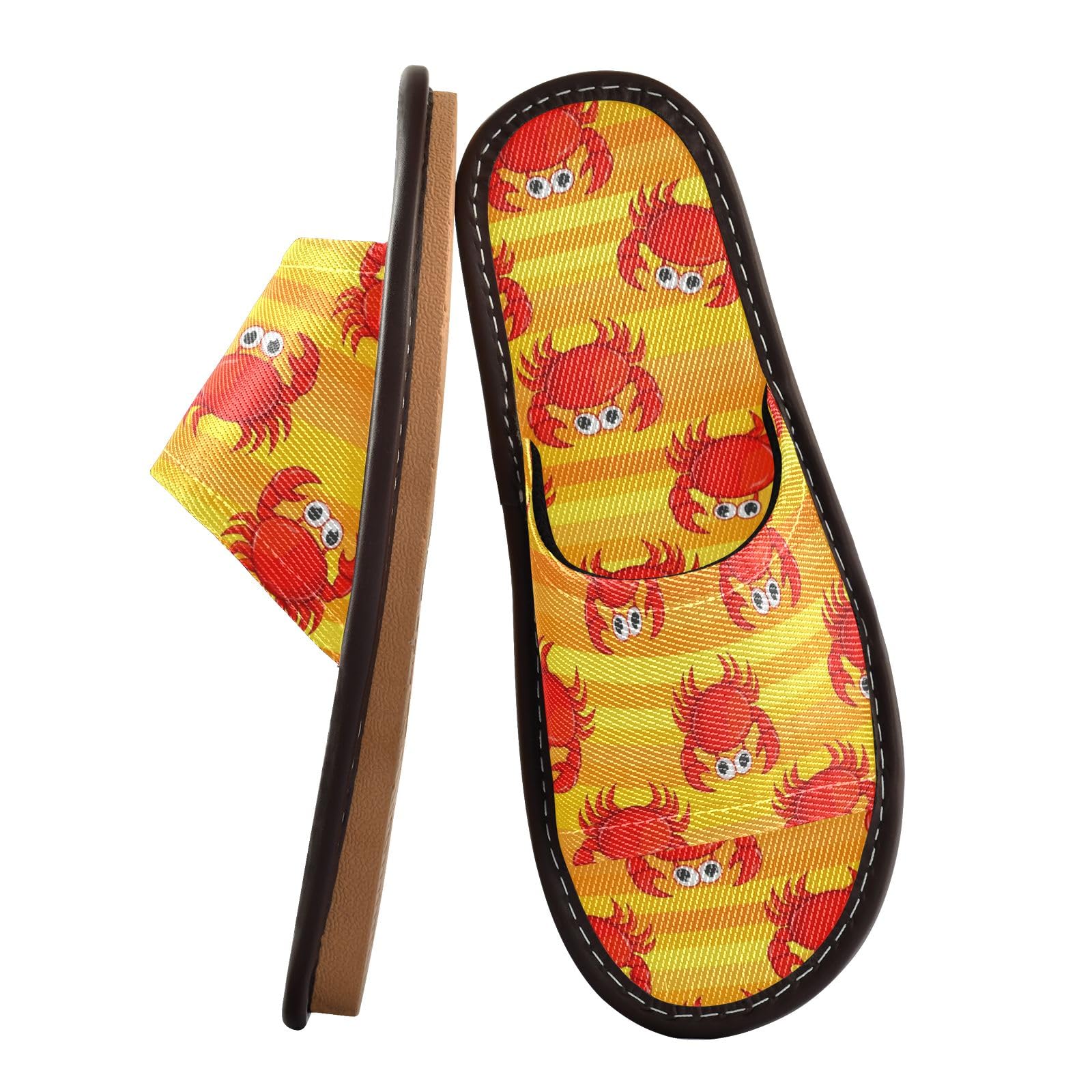 CHIFIGNO Breathable Reusable House Shoes with Non-slip Sole, Home Spa Shoes Size 10