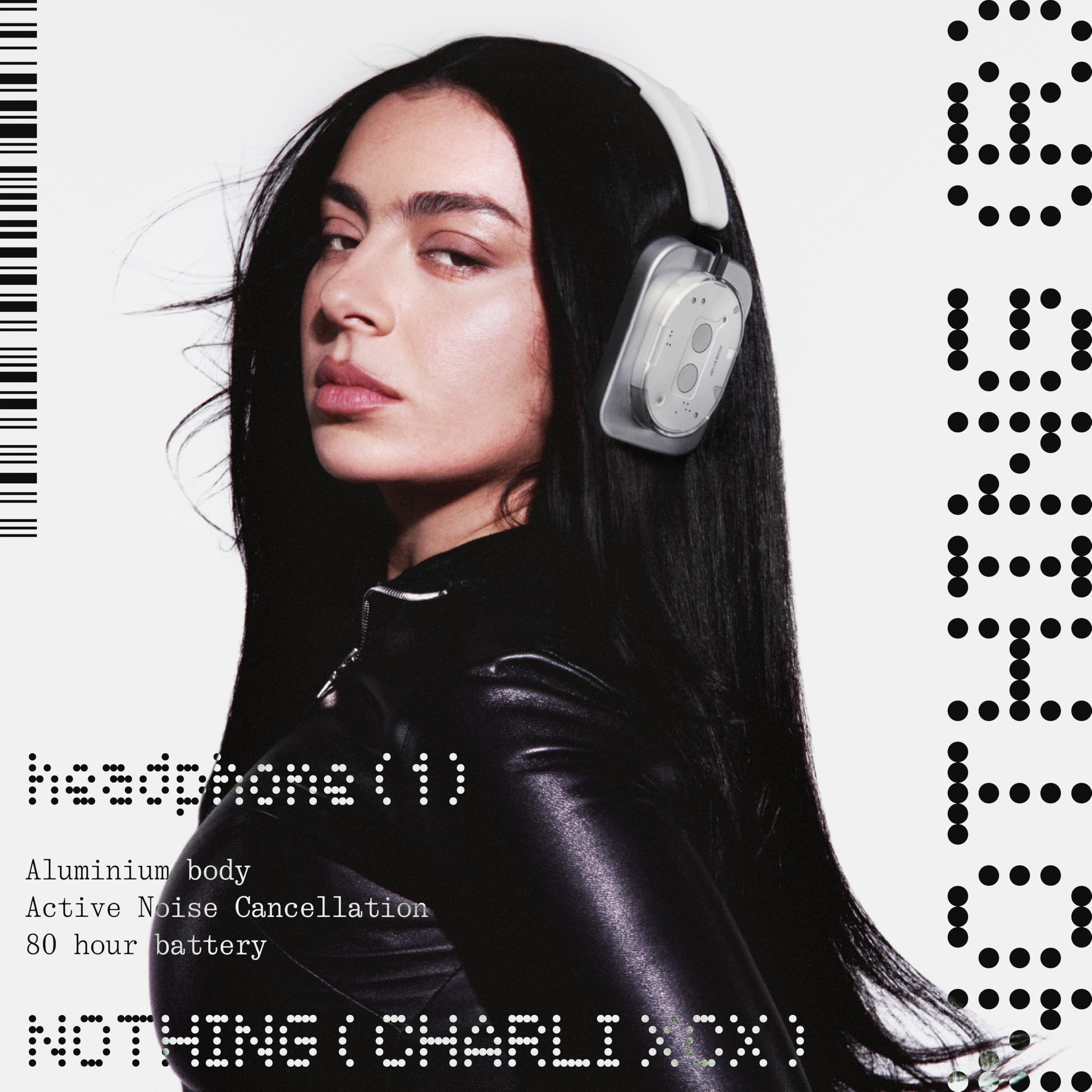 Nothing Headphone (1) Hybrid Active Noise Cancelling Headphones, Wireless Over-Ear Headphones with 6 Mics, 80Hrs Playtime, Hi-Res Audio, KEF-Tuned, Spatial Sound, Comfort Fit & Fast Charging White Product Image 2