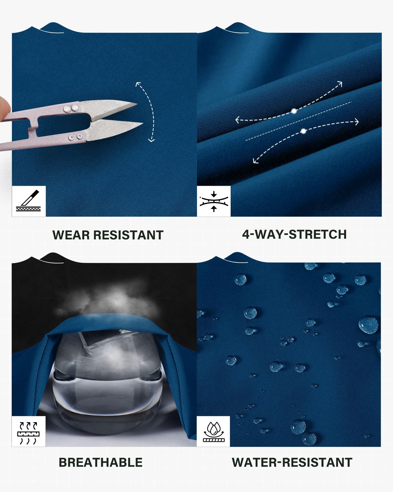 33,000ft Pantalones de senderismo para mujer, impermeables, pantalones de trekking con 5 bolsillos, ligeros, transpirables, funcionales para camping, correr