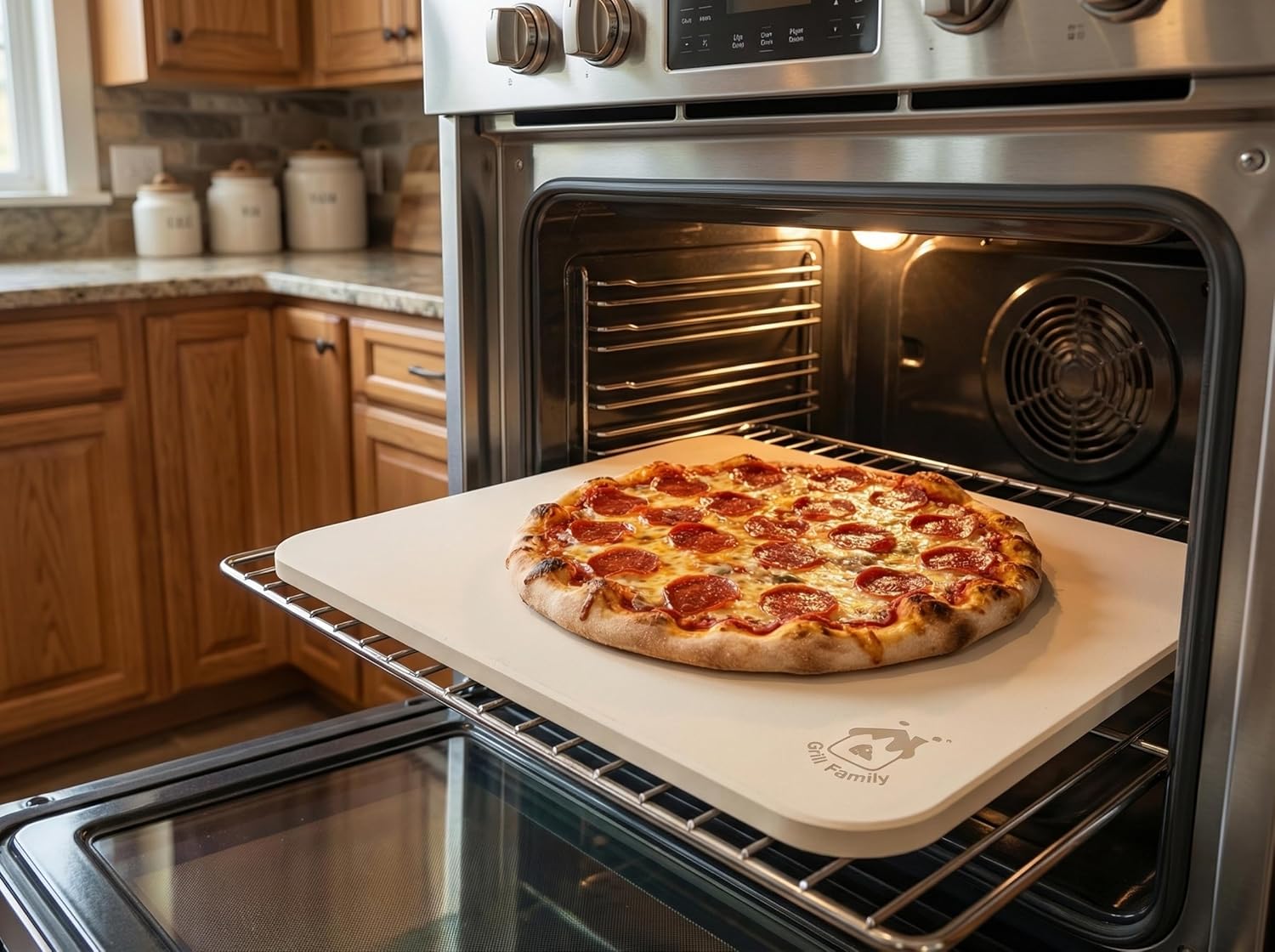 Baking Stone for Pizza 1 Pack,15 x 12" Large Pizza Stone for Oven and Grill,Thermal Shock Resistant Cordierite Baking Stone for Bread,BBQ Cooking Stone