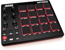 Akai Professional MPD218 Controlador MIDI USB com 16 pads MPC, 6 knobs atribuíveis, Note Repeat, Full Level e software para produção musical
