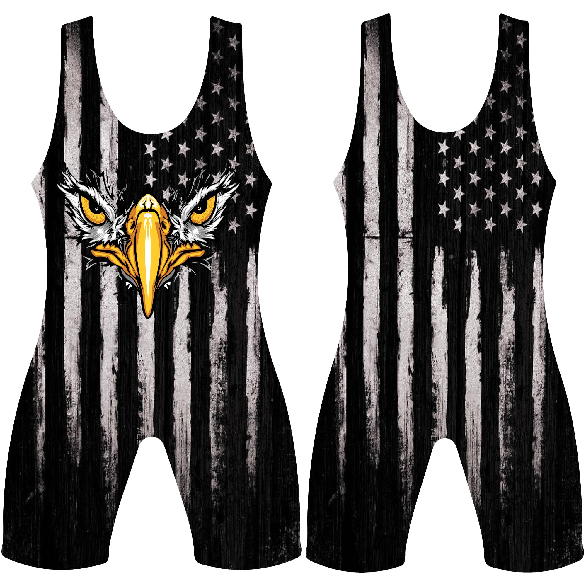 4 Time All American Sublimated Wrestling Singlet, Black Eagle, S 91-120 lbs.