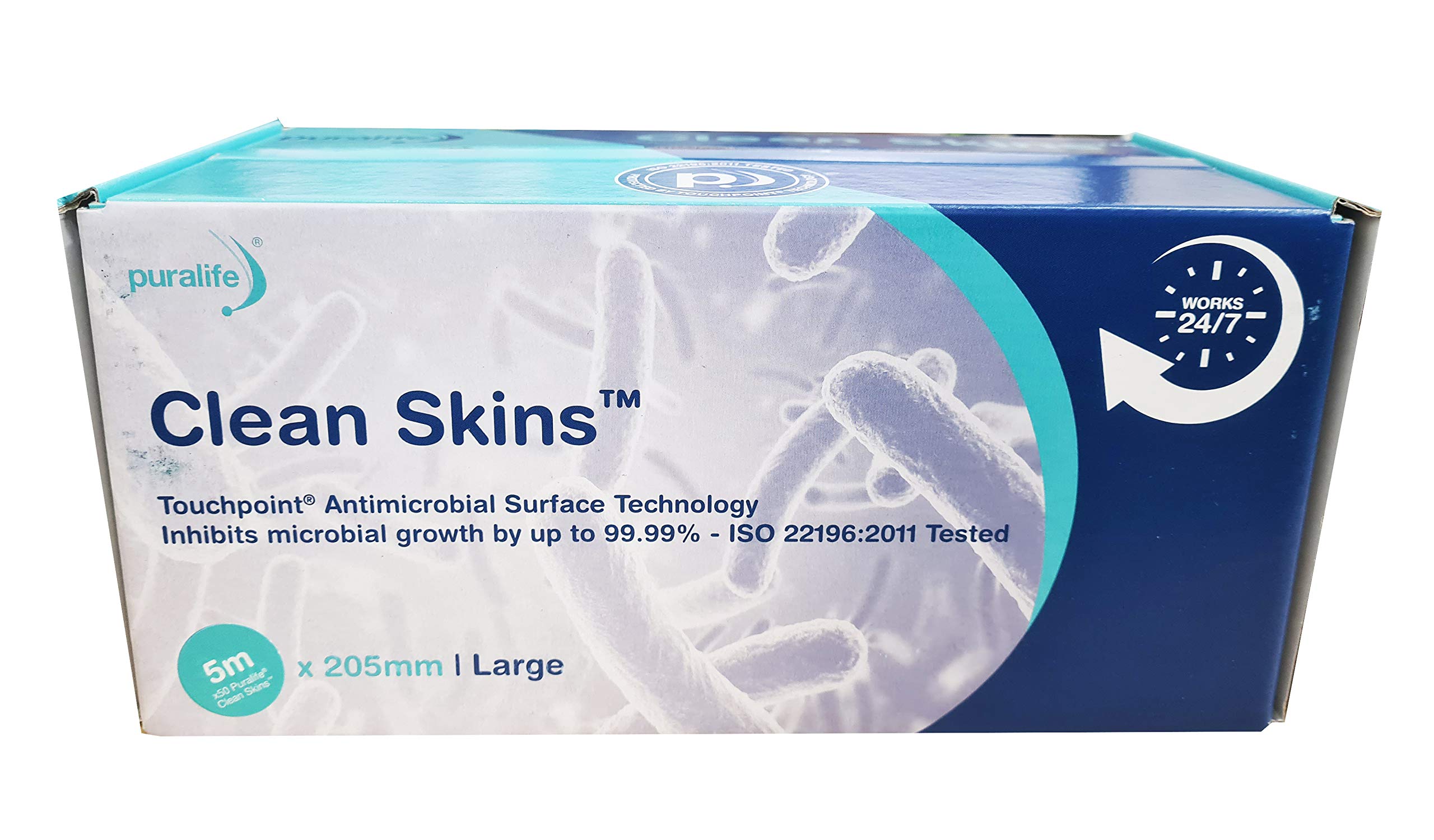 Clean Skins Antimicrobial Surface Film | Silver Ions Embedded Tape for 99.9% germ free Surfaces - Ideal for Counters, Desks, Touch Screens, Door handles, Trolleys, Catering, Offices