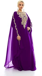 Lanya Kaftan for Women-Long Sleeve Maxi Dress, Gown Formal Chiffon Embroidered
