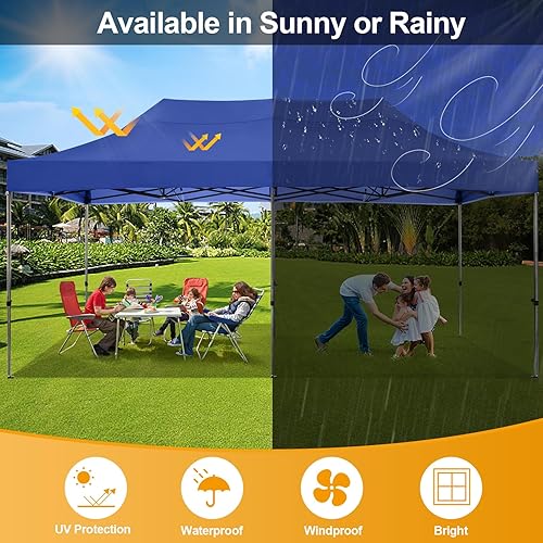 Miniatura 266 de COBIZI - Toldo desplegable de 10 x 10 pies, 4 paredes laterales, FPU 50+ para todo el año, resistente al viento, impermeable, uso comercial, Gris