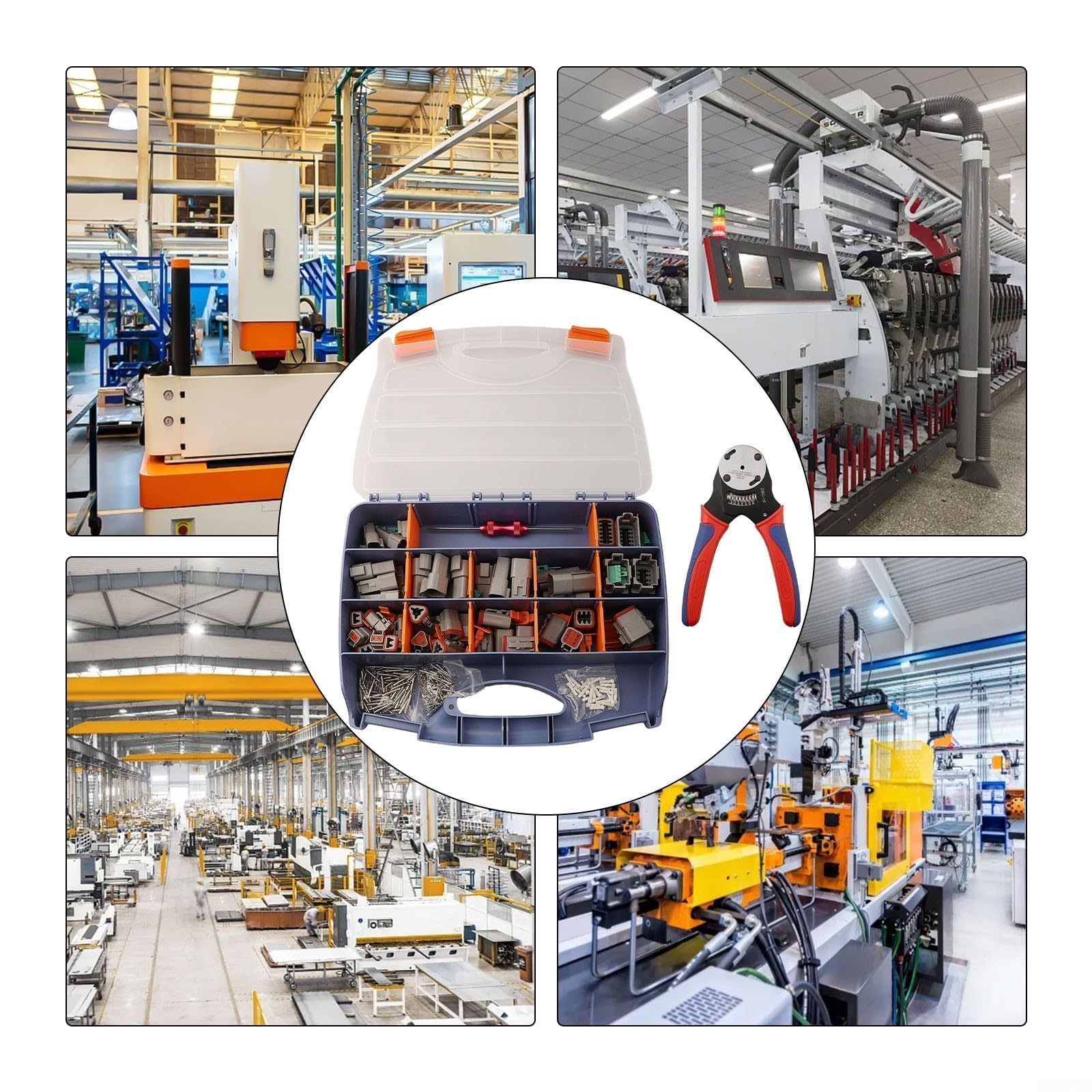 Ensemble complet de 338 connecteurs de fils avec pince à sertir à cliquet pour câbles 14-18 AWG – Bornes compatibles DTM Dtp pour harnais de voiture