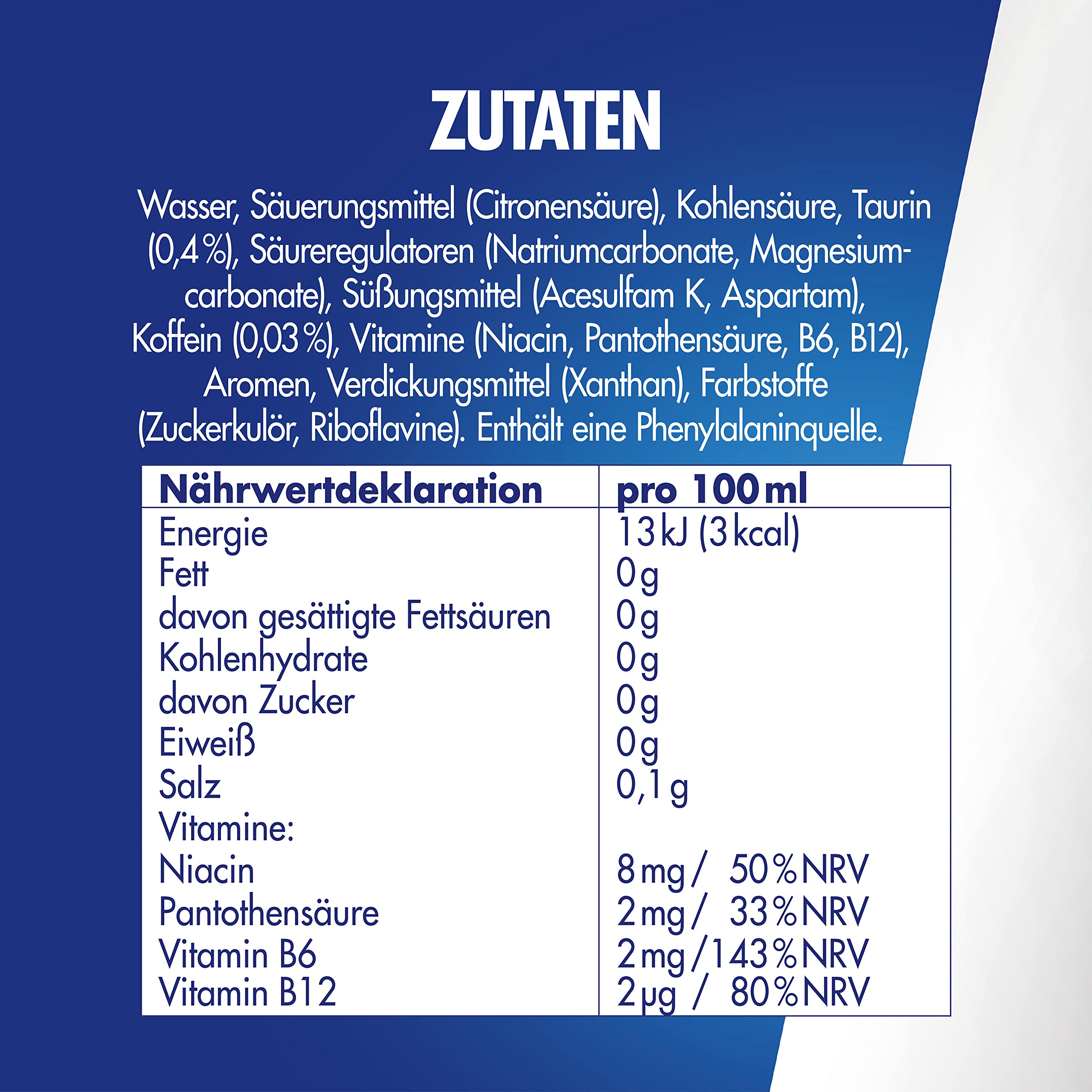 Red Bull Sugarfree Energy Drink, 24er Pack, Einweg (24 x 250 ml Dosen)