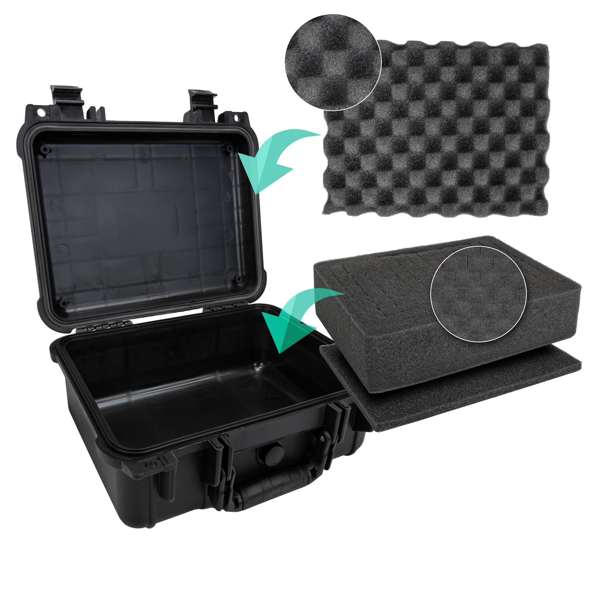 FATBOX Echolotkoffer G 30 – Wasserdichter Outdoor Schutzkoffer mit Rasterschaumstoff für Fischfinder & Akkus – Schlagfester Transportkoffer mit Druckausgleichsventil (Modell 2750-28x24x12cm)