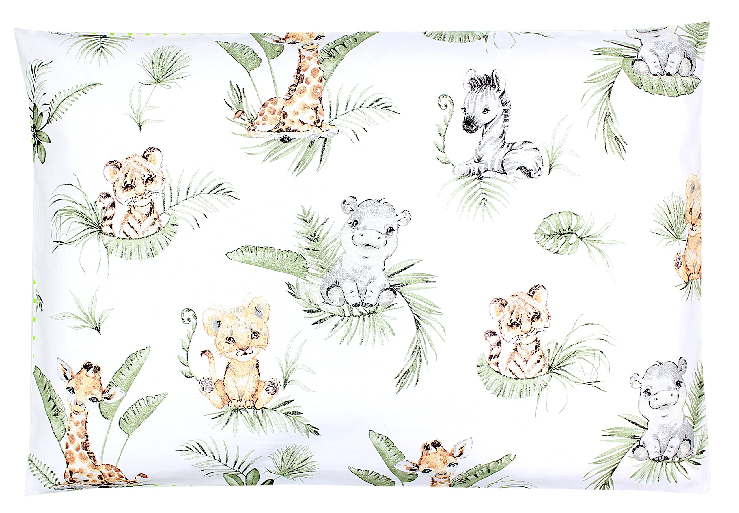 TupTam Kinder Kissenbezug Kissenhülle Dekorativ Gemustert, Farbe: Safari/Löwe/Braun/Blätter/Grün, Größe: 40 x 40 cm - 4