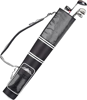 Champkey Golf Sunday Bag - Lightweight Carry for 3-9 Clubs, 6 Pockets, Water-Resistant 600D Nylon, Adjustable Strap for Travel & Course