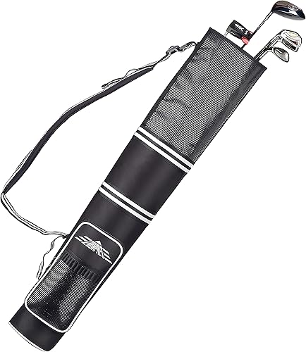 Champkey Bolsa de golf profesional para el domingo (lleva de 3 a 9 palos) – 6 bolsillos de transporte y correa ajustable para golf, bolsa de