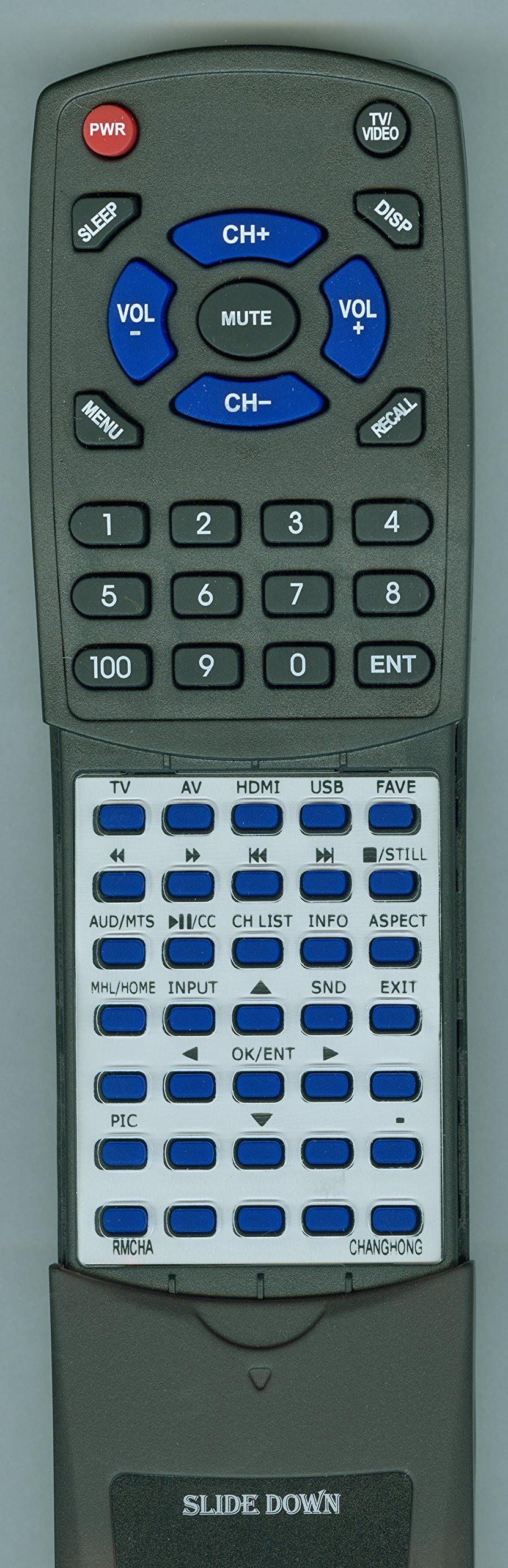 Replacement Remote for Changhong LED32YC1600UA, LED50YC2000UA, LED49YD1100UA, LED32YC1700UA, LED42YC2000UA, LED40YC1700UA, LED40YD1100UA