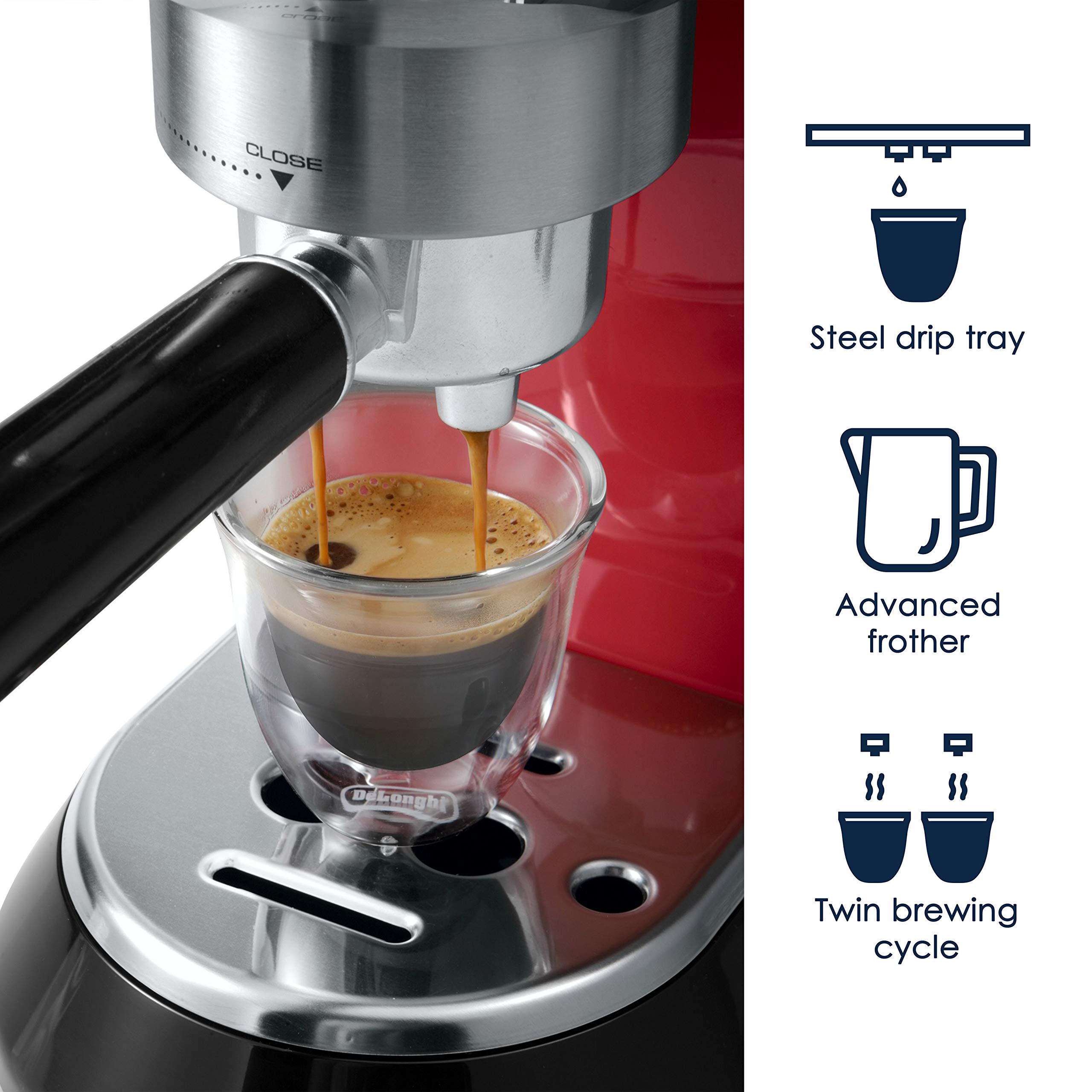デロンギ (DeLonghi) エスプレッソ・カプチーノメーカー レッド EC680R 