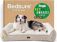 Vista 16 de Bedsure Cama ortopédica para perros de tamaño mediano, camas extra gruesas de apoyo para perros medianos con funda impermeable lavable, cómodo sofá