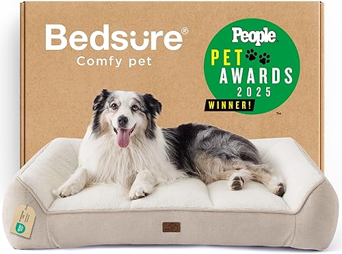 Miniatura 16 de Bedsure XL Plus - Camas ortopédicas para perros de tamaño grande, sofá extra grueso de apoyo para perros con funda impermeable lavable, sofá cama