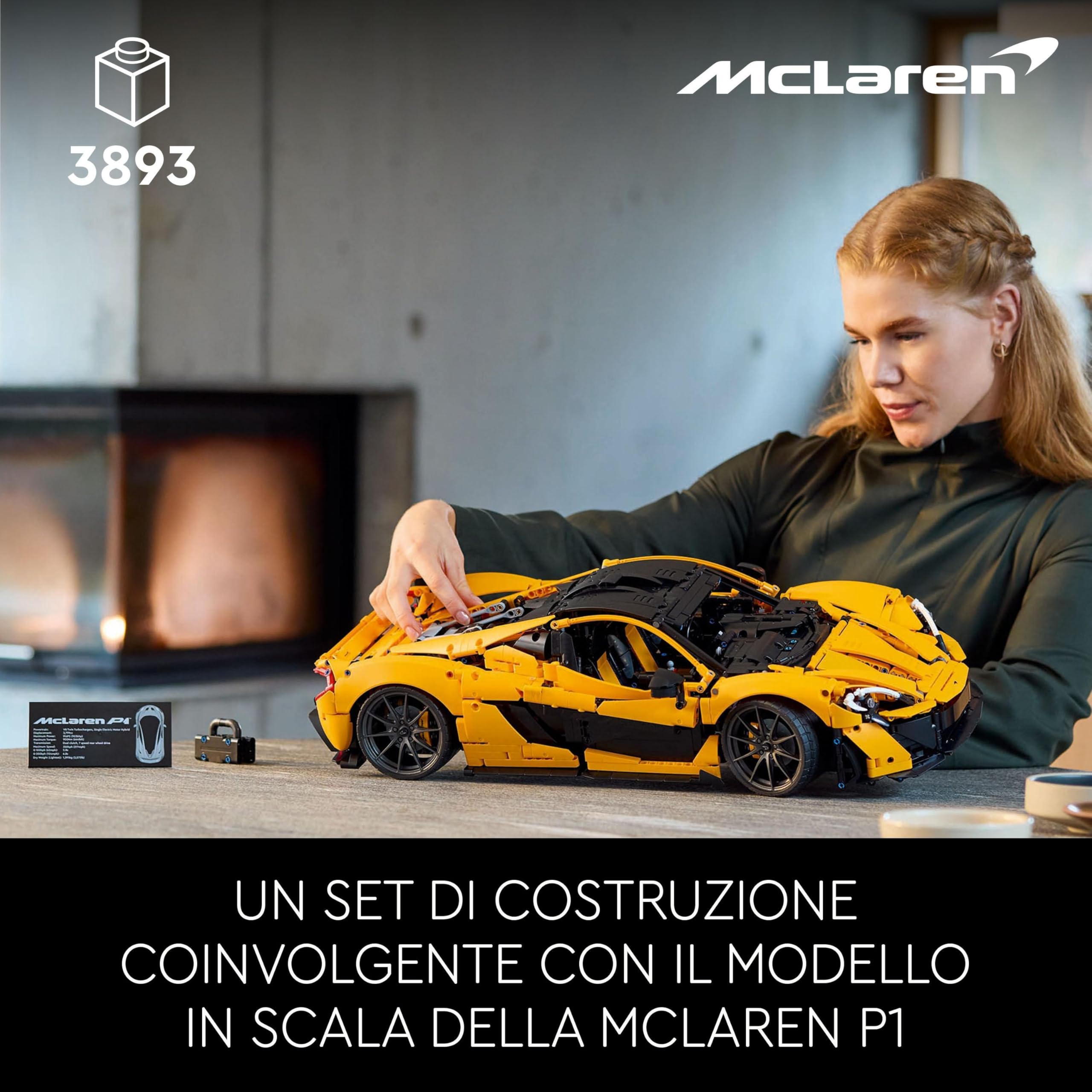 LEGO Technic McLaren P1 Modellino di Auto Sportiva da Costruire, Hobby Creativo per Adulti, Regalo per Uomo, Donna, Lui o Lei, Kit Modellismo da Collezione di Macchina Supercar in Scala 42172