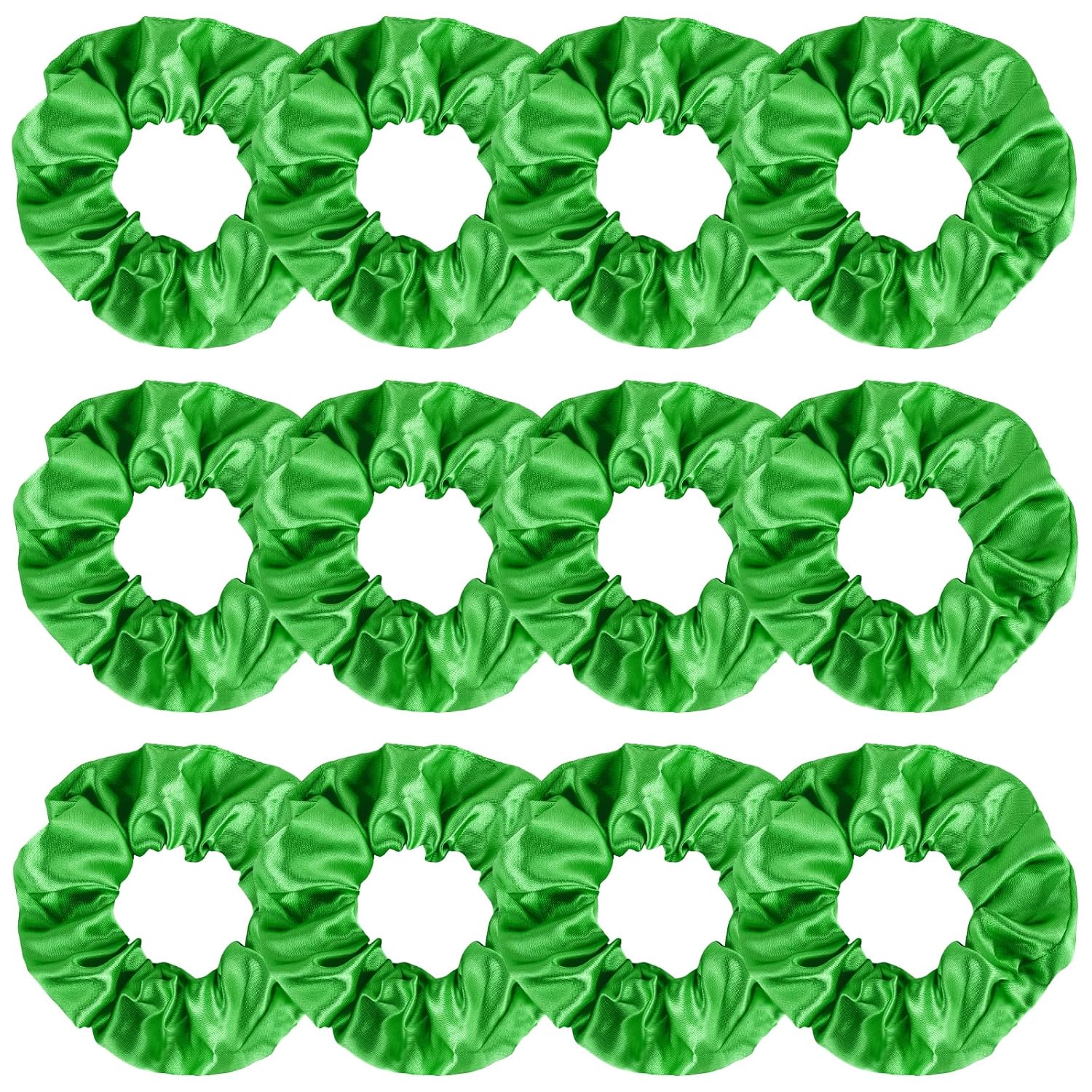 KICOSY Satin Hair Ties - Stylish Green Scrunchies for Daily Wear