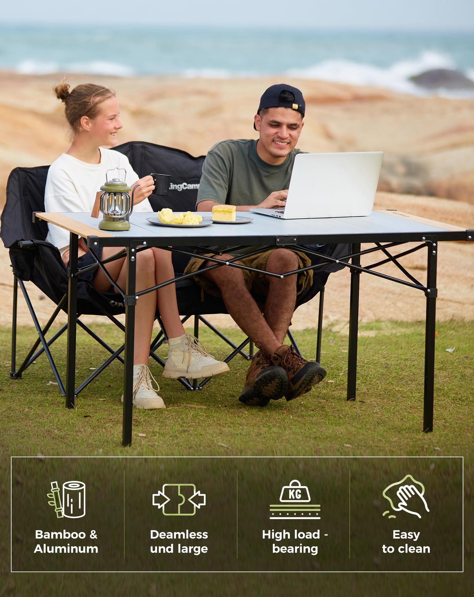 Bo-Camp Family Tafel Bamboe | Kampeerhal Roden