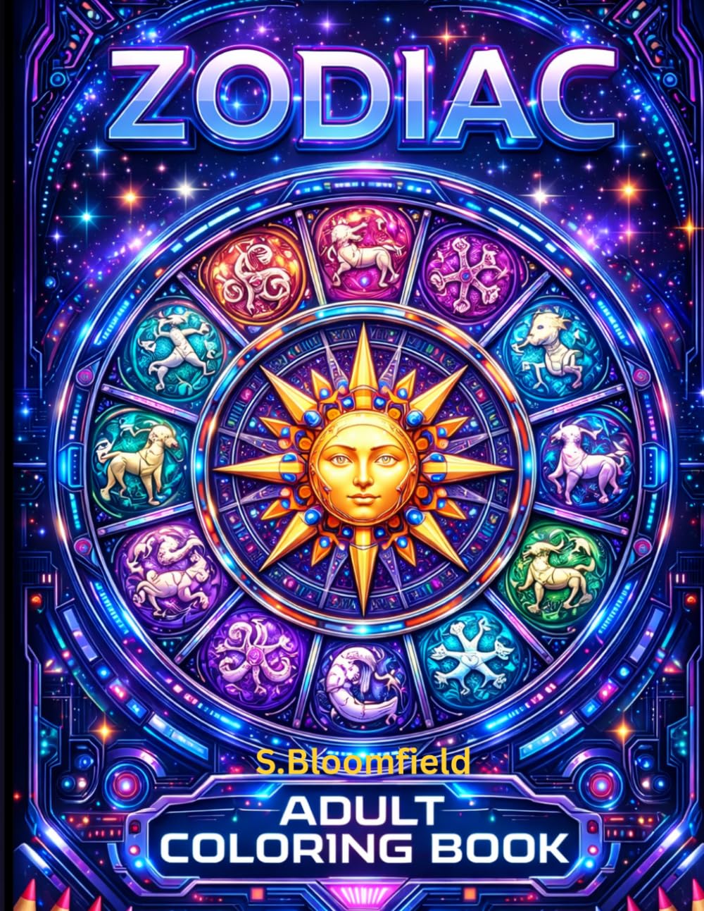 Futuristic Zodiac: Cosmic Astrology Designs for Relaxation, Creativity, and Stress Relief