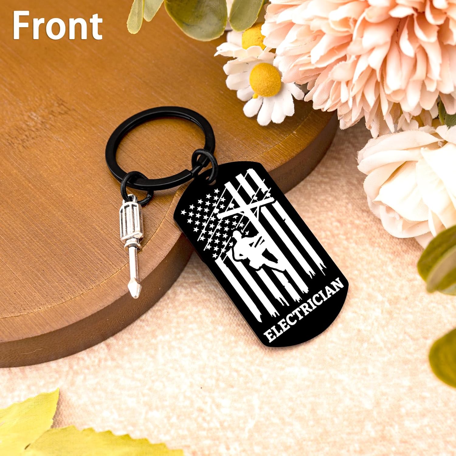 Electrician Gifts for Men A Prayer for Electricians Gifts for Him Keychain image 3